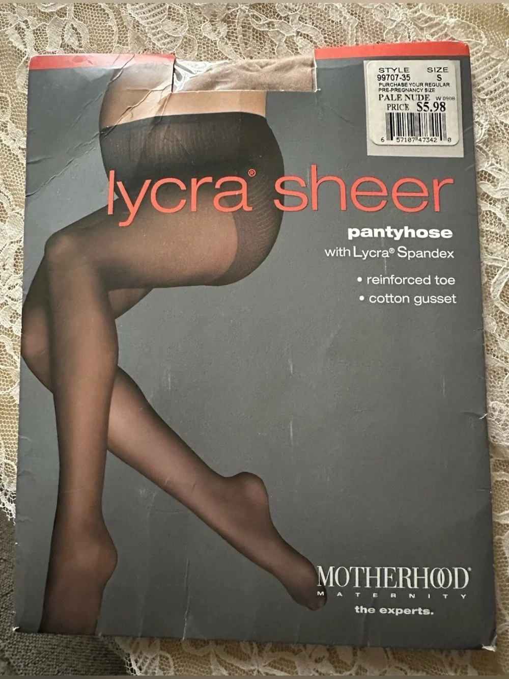 Motherhood Maternity Lycra Sheer Pantyhose Pale Nude  Small